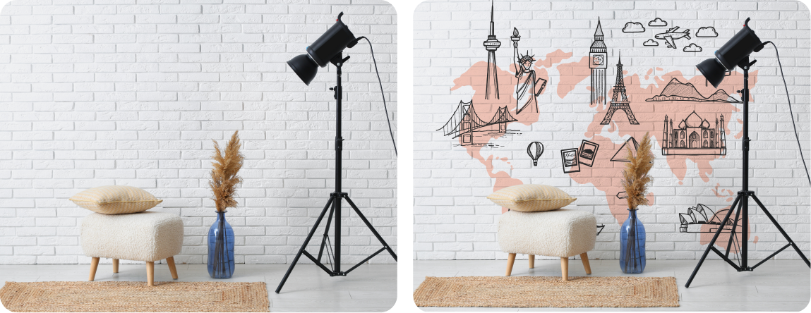 Photography Studio White Brick Backdrop 